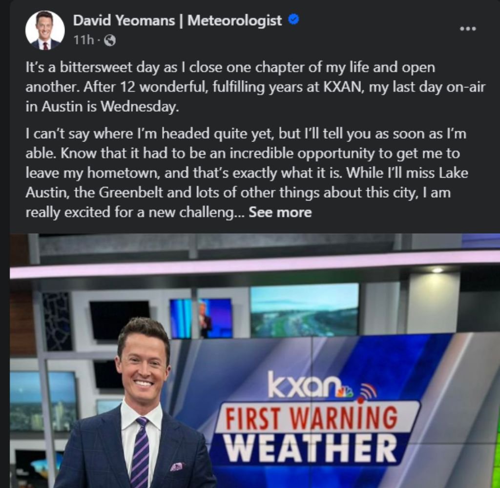 Where Is David Yeomans Going After Leaving KXAN? New Job And Salary ...